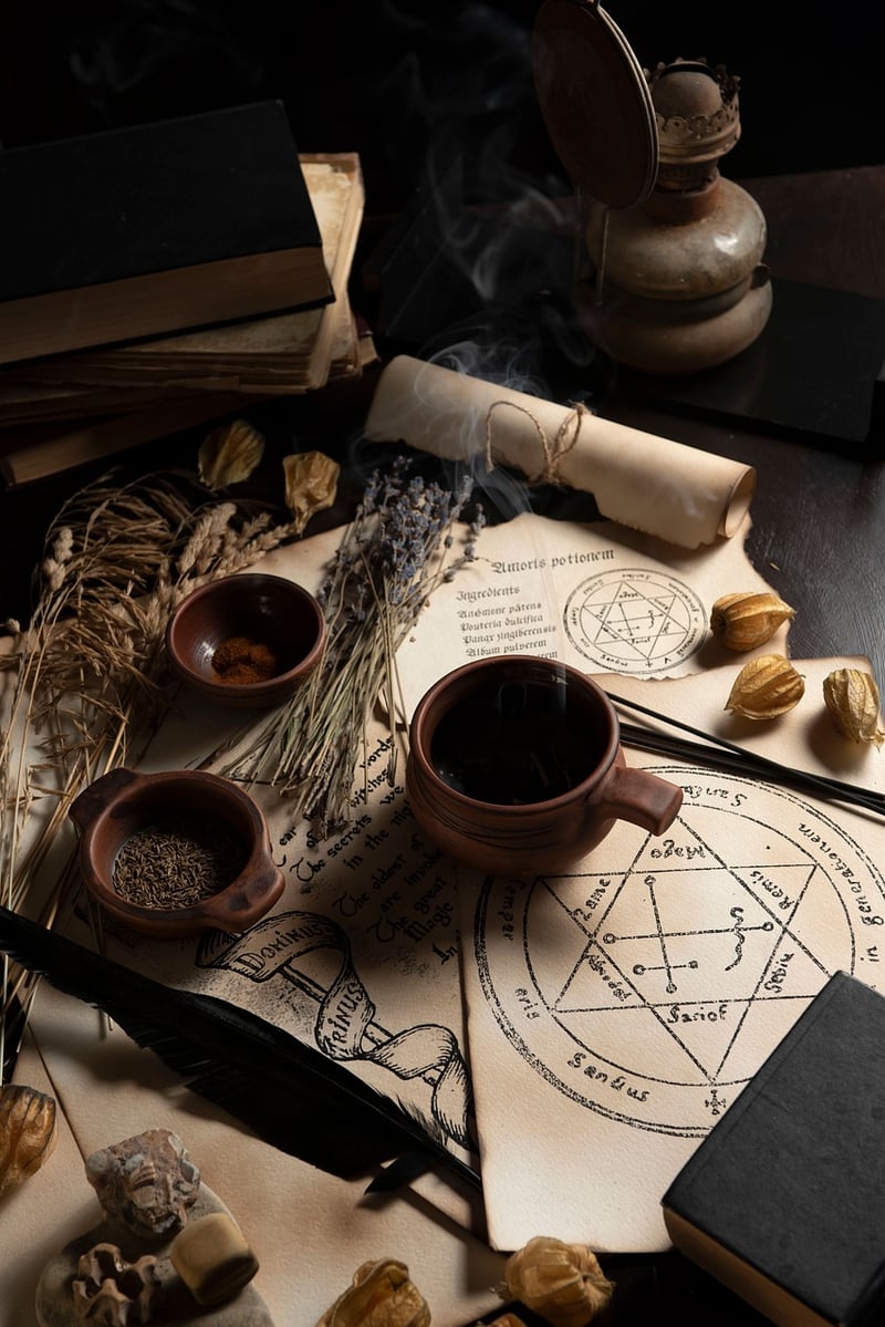 Wizard with magical implements